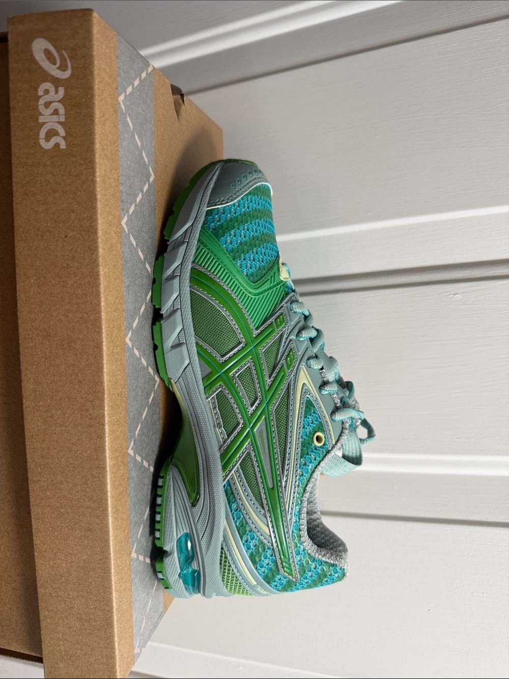 Women's Asics Green Mesh Running Sneakers - Lightweight Comfort